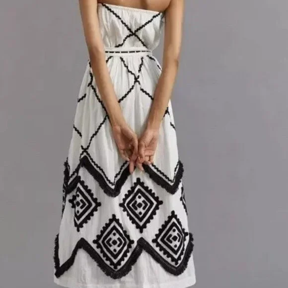 Anthropologie Appliqued Maxi Dress Verb by Pallavi Singhee $248 tag sz. 14 NWT - Picture 3 of 7